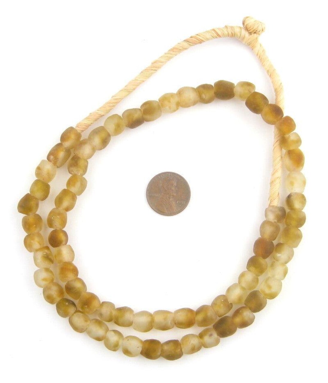 The Bead Chest® African Recycled Glass Beads, 9mm - Full Strand Eco-Friendly Fair Trade Sea Glass Beads from Ghana Handmade Ethnic Round Spherical Tribal Boho Krobo Spacer Beads